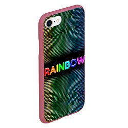 Чехол iPhone 7/8 матовый Радужные точки - Rainbow, цвет: 3D-малиновый — фото 2