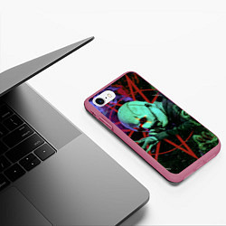 Чехол iPhone 7/8 матовый Slipknot-Corey Taylor, цвет: 3D-малиновый — фото 2
