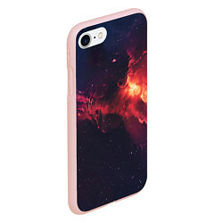 Чехол iPhone 7/8 матовый Космическое пламя, цвет: 3D-светло-розовый — фото 2