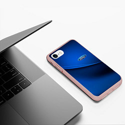 Чехол iPhone 7/8 матовый Ford - синяя абстракция, цвет: 3D-светло-розовый — фото 2