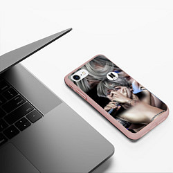Чехол iPhone 7/8 матовый BTS Jimin With Microphone, цвет: 3D-светло-розовый — фото 2