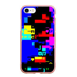 Чехол iPhone 7/8 матовый Яркая экранная композиция, цвет: 3D-светло-розовый