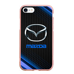 Чехол iPhone 7/8 матовый Mazda Абстракция карбон, цвет: 3D-светло-розовый