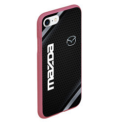 Чехол iPhone 7/8 матовый Mazda карбон, цвет: 3D-малиновый — фото 2