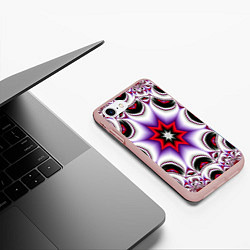 Чехол iPhone 7/8 матовый Грубый фрактальный узор, цвет: 3D-светло-розовый — фото 2