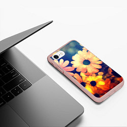 Чехол iPhone 7/8 матовый Яркий футаж из цветов, цвет: 3D-светло-розовый — фото 2