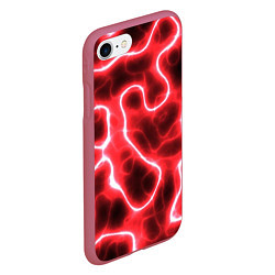 Чехол iPhone 7/8 матовый Огненный камуфляж, цвет: 3D-малиновый — фото 2