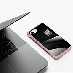 Чехол iPhone 7/8 матовый Russia - black & white, цвет: 3D-светло-розовый — фото 2