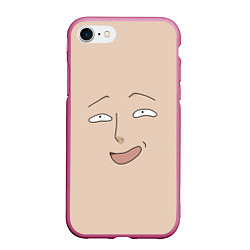 Чехол iPhone 7/8 матовый One Punch man Saitama face, цвет: 3D-малиновый