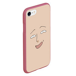 Чехол iPhone 7/8 матовый One Punch man Saitama face, цвет: 3D-малиновый — фото 2