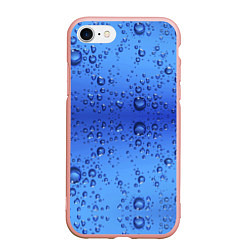 Чехол iPhone 7/8 матовый Капли воды - текстура, цвет: 3D-светло-розовый