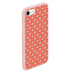 Чехол iPhone 7/8 матовый Минимализм - цветочки, цвет: 3D-светло-розовый — фото 2