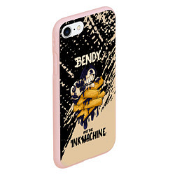 Чехол iPhone 7/8 матовый Bendy and the ink machine - краска, цвет: 3D-светло-розовый — фото 2