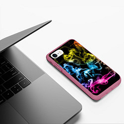 Чехол iPhone 7/8 матовый Эйфория в дыму, цвет: 3D-малиновый — фото 2