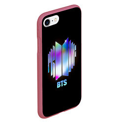 Чехол iPhone 7/8 матовый BTS gradient logo, цвет: 3D-малиновый — фото 2