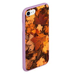 Чехол iPhone 7/8 матовый Опавшие листья, цвет: 3D-сиреневый — фото 2