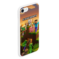 Чехол iPhone 7/8 матовый Александра Minecraft, цвет: 3D-белый — фото 2