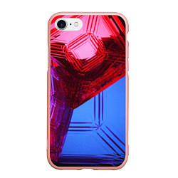 Чехол iPhone 7/8 матовый Ледяные кубы - Красный, синий, розовый, цвет: 3D-светло-розовый
