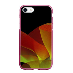 Чехол iPhone 7/8 матовый Абстрактная ассиметричная оранжевая волна, цвет: 3D-малиновый