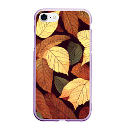 Чехол iPhone 7/8 матовый Листья осени узор, цвет: 3D-сиреневый