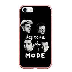 Чехол iPhone 7/8 матовый Depeche Mode portrait, цвет: 3D-светло-розовый