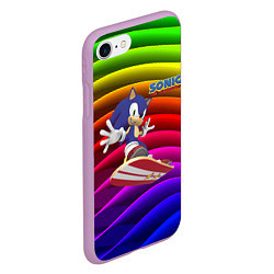 Чехол iPhone 7/8 матовый Sonic - hedgehog - skateboarding - bands, цвет: 3D-сиреневый — фото 2