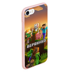 Чехол iPhone 7/8 матовый Вероника Minecraft, цвет: 3D-светло-розовый — фото 2