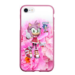 Чехол iPhone 7/8 матовый Sonic - Amy Rose - Video game, цвет: 3D-малиновый
