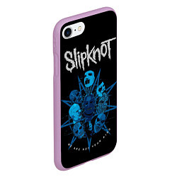 Чехол iPhone 7/8 матовый Slipknot - pentagram, цвет: 3D-сиреневый — фото 2