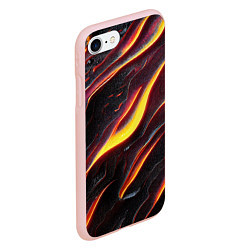 Чехол iPhone 7/8 матовый Огонь сквозь расколы в плите как магическая лава, цвет: 3D-светло-розовый — фото 2