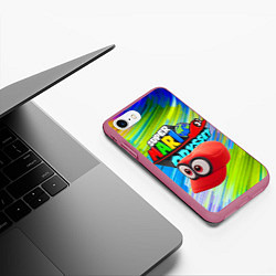 Чехол iPhone 7/8 матовый Super Mario Odyssey - Nintendo - Бейсболка, цвет: 3D-малиновый — фото 2