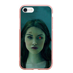 Чехол iPhone 7/8 матовый Женщина - киборг, цвет: 3D-светло-розовый