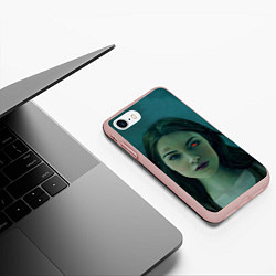 Чехол iPhone 7/8 матовый Женщина - киборг, цвет: 3D-светло-розовый — фото 2