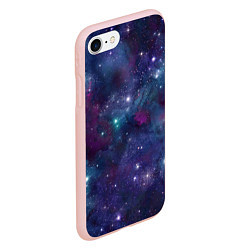 Чехол iPhone 7/8 матовый Бесконечность звездного неба, цвет: 3D-светло-розовый — фото 2