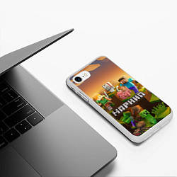 Чехол iPhone 7/8 матовый Марина Minecraft, цвет: 3D-белый — фото 2