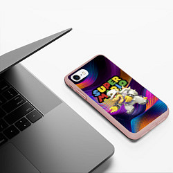 Чехол iPhone 7/8 матовый Super Mario - Bowser - Nintendo, цвет: 3D-светло-розовый — фото 2
