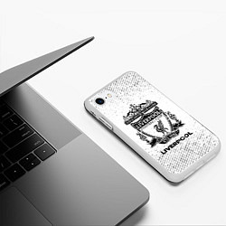 Чехол iPhone 7/8 матовый Liverpool с потертостями на светлом фоне, цвет: 3D-белый — фото 2