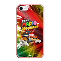 Чехол iPhone 7/8 матовый Tiger-Bowser - Super Mario 3D World, цвет: 3D-светло-розовый