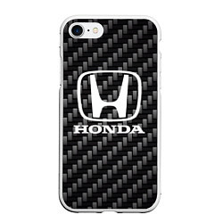 Чехол iPhone 7/8 матовый Honda абстракция карбон, цвет: 3D-белый