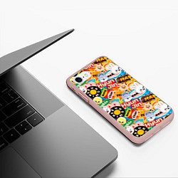 Чехол iPhone 7/8 матовый Skzoo stickers characters, цвет: 3D-светло-розовый — фото 2