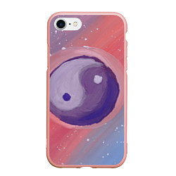 Чехол iPhone 7/8 матовый Планета Инь-Янь, цвет: 3D-светло-розовый
