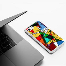 Чехол iPhone 7/8 матовый Грубый абстрактный фон, цвет: 3D-белый — фото 2
