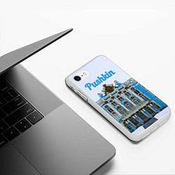 Чехол iPhone 7/8 матовый Город Пушкин : Екатерининский дворец, цвет: 3D-белый — фото 2