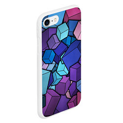 Чехол iPhone 7/8 матовый Цветные кубы, цвет: 3D-белый — фото 2