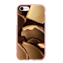 Чехол iPhone 7/8 матовый Кусочки шоколадных яйиц, цвет: 3D-светло-розовый