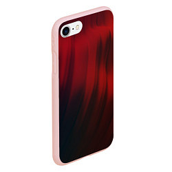 Чехол iPhone 7/8 матовый Красные абстрактные волны во тьме, цвет: 3D-светло-розовый — фото 2
