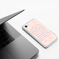 Чехол iPhone 7/8 матовый Алла по-вертикали с розовым фоном, цвет: 3D-белый — фото 2