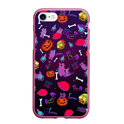 Чехол iPhone 7/8 матовый Это Хэллоуин, цвет: 3D-малиновый