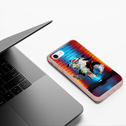 Чехол iPhone 7/8 матовый Мишка-зомби - Halloween, цвет: 3D-светло-розовый — фото 2