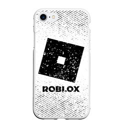 Чехол iPhone 7/8 матовый Roblox с потертостями на светлом фоне, цвет: 3D-белый